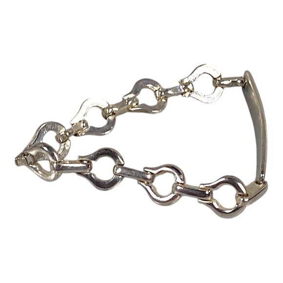 ID Bracelet S/M Silver Plated Blank Name Plate Classic Secretary Hip Hop Vintage - Picture 6 of 16